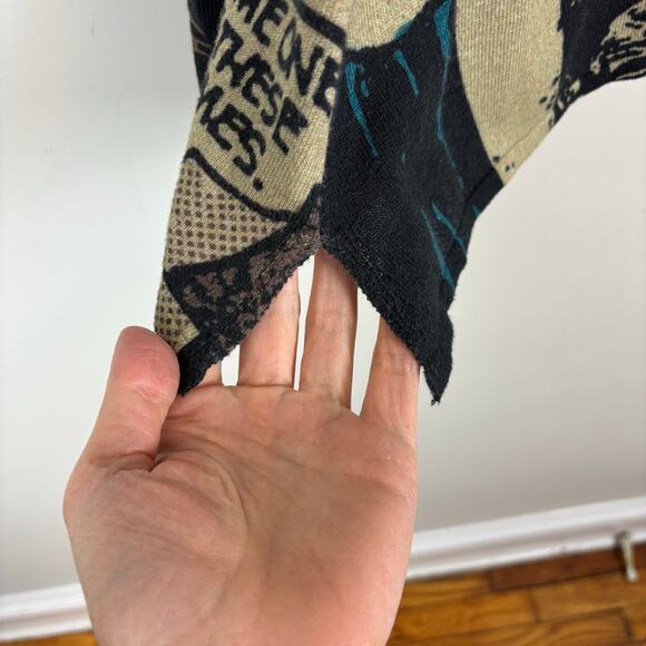 Rundholz Black Label Comic Print Pullover Small cotton modal wool asymmetric - Picture 6 of 10